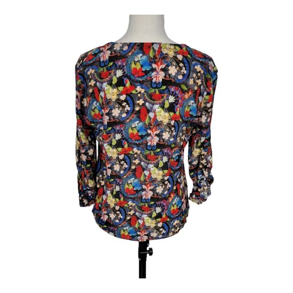 Alice + Olivia Colby Silk Island Watercolor Blouse - Picture 2 of 16